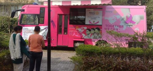 Cervical Cancer Screening for women on wheels at UNIWORLD,New Town.